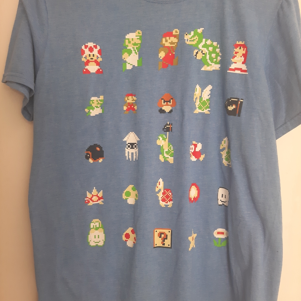 Nintendo Super Mario Bros Blue Shirt
